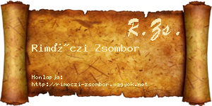 Rimóczi Zsombor névjegykártya